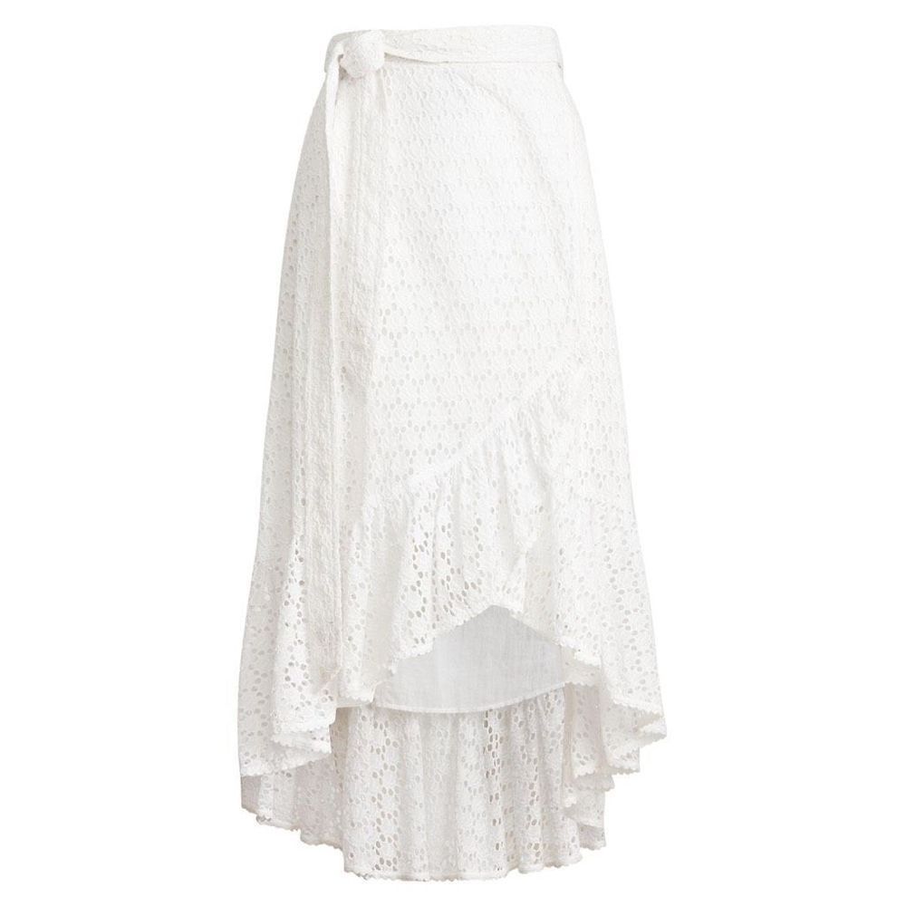 Polo by Ralph Lauren Cream Eyelet Wrap Midi Skirt - Picture 3 of 10